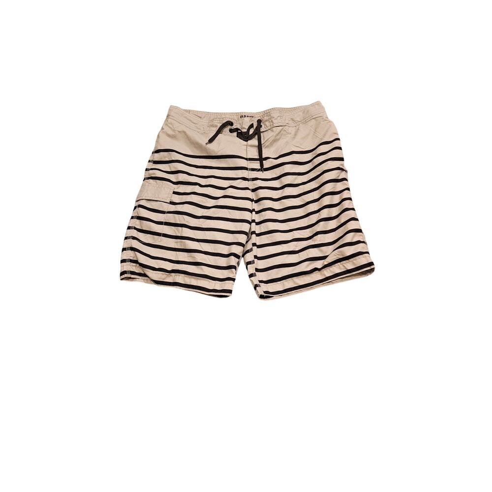Old Navy Men's Size Large Gray and Black Striped Swim Shorts